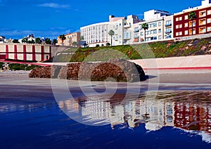 Boulevard and beach in Cadiz