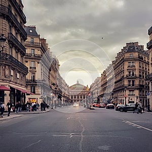 Boulevard haussman, the opera district of Paris, France