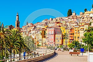 Boulevard in Menton Southern France