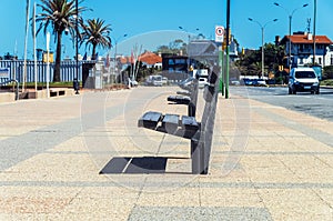 boulevard Pocitos beach in Montevideo, Uruguay. Montevideo is the capital and the largest city of Uruguay