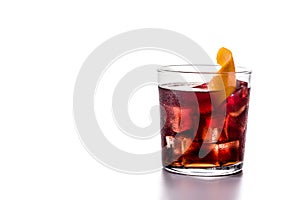 Boulevardier cocktail and orange zest