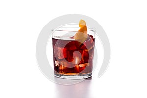Boulevardier cocktail and orange zest