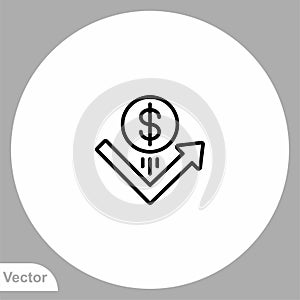 Bounce back vector icon sign symbol