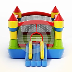 Bounce house isolated on white background. 3D illustration