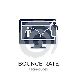 Bounce rate icon. Trendy flat vector Bounce rate icon on white b