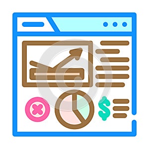 bounce rate seo color icon vector illustration