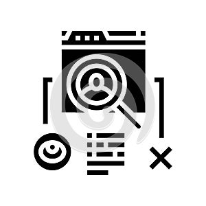 bounce rate seo glyph icon vector illustration