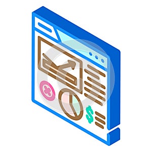 bounce rate seo isometric icon vector illustration