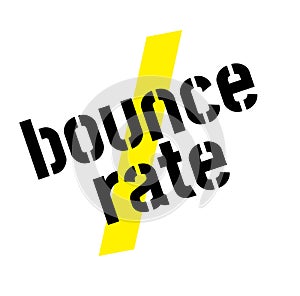 Bounce rate stamp on white