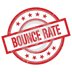 BOUNCE RATE text written on red vintage round stamp