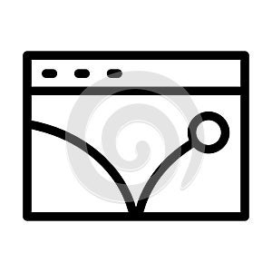 Bounce Rate Vector Thick Line Icon For Personal And Commercial Use