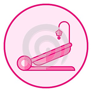 Bouncer. Pink baby icon on a white background