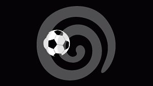 Bouncing ball. Football. Loop animation of bounced soccer ball. Alpha channel