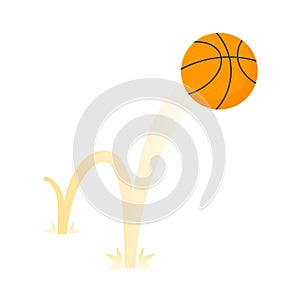 Bouncing basketball game ball flat style design vector illustration.
