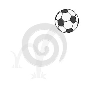 Bouncing soccer ball flat style design vector illustration icon sign isolated on white background.