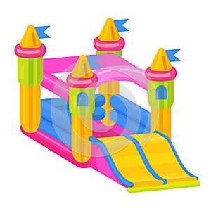 Bouncy castle icon, jumping toy for leisure activity