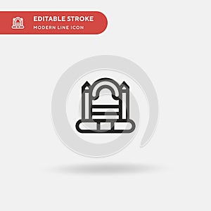 Bouncy Castle Simple vector icon. Illustration symbol design template for web mobile UI element. Perfect color modern pictogram on