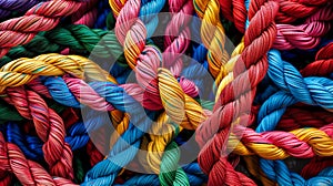 Bound in Unity: Colorful Ropes from Above