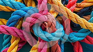 Bound in Unity: Colorful Ropes from Above