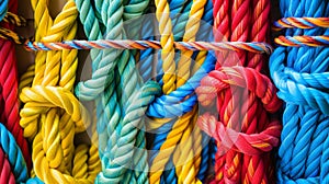 Bound in Unity: Colorful Ropes from Above