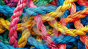 Bound in Unity: Colorful Ropes from Above