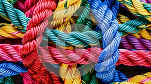 Bound in Unity: Colorful Ropes from Above