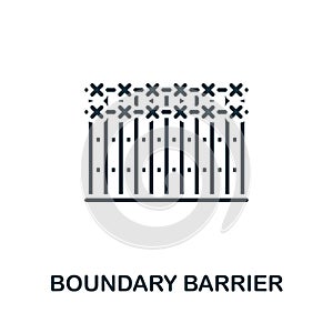 Boundary Barrier icon. Monochrome simple line Protest icon for templates, web design and infographics