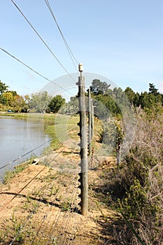 Boundary fence between two farms