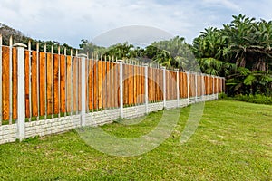 Boundary Fence Wood Steel Trees