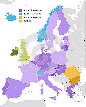 Boundary of Schengen Area, Europe