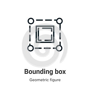 Bounding box outline vector icon. Thin line black bounding box icon, flat vector simple element illustration from editable