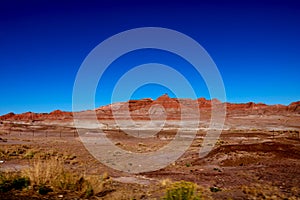 Boundless area desert. Red mountain. Red land. Arizona