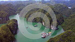 Boundless Panorama Ha Long Bay Green Islands with Fjords