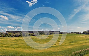 Boundless Russian field, panorama, Kolomna, Russia, summer