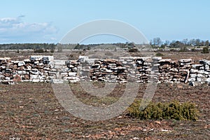 Boundry of a traditional old dry stone wall