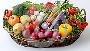 Bountiful basket of fresh produce.