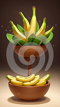 Bountiful Beauty A Captivating Display of Fresh Bananas Adorned with Glistening Water Droplets