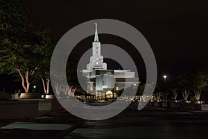 Bountiful Utah Mormon Temple at Night
