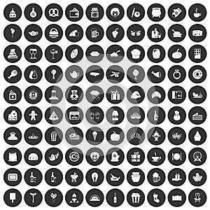 100 bounty icons set black circle