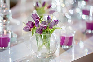 Bouqet of violet tulips