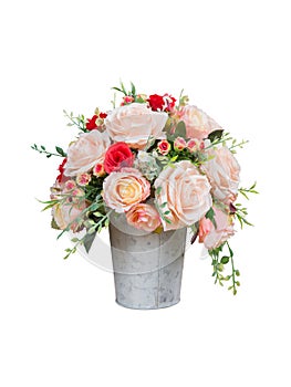 Bouquet of beautiful artificial flowers isolated