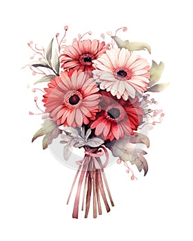 Bouquet of beautiful colorful gerbera flowers.