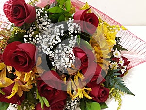 Bouquet with beautiful flowers to gift someone special photo