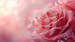 Bouquet of Blossoming Pink Roses Background,romantic and lush floral background,Generated AI