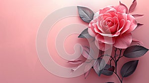 Bouquet of Blossoming Pink Roses Background,romantic and lush floral background,Generated AI