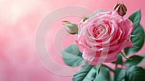 Bouquet of Blossoming Pink Roses Background,romantic and lush floral background,Generated AI