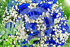 Bouquet of blue flowers- roses