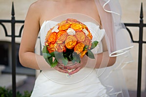The bouquet in the bridal's hands