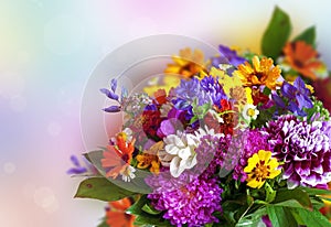 Bouquet of bright colorful flowers