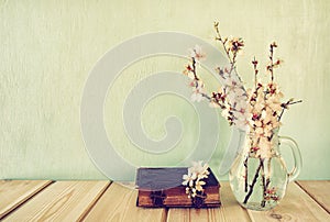 bouquet of cherry tree branches. photo